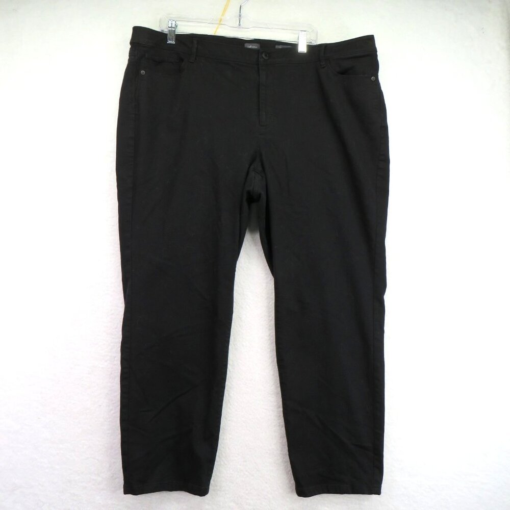 J Jill Denim Pants Womens 24R Black Authentic‎ Fit Slim Ankle Stretch Casual